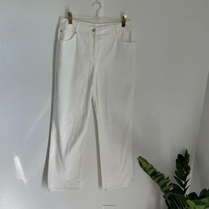 ST JOHN JEANS White High Waist Jeans With Pocket Embellishment Size 8